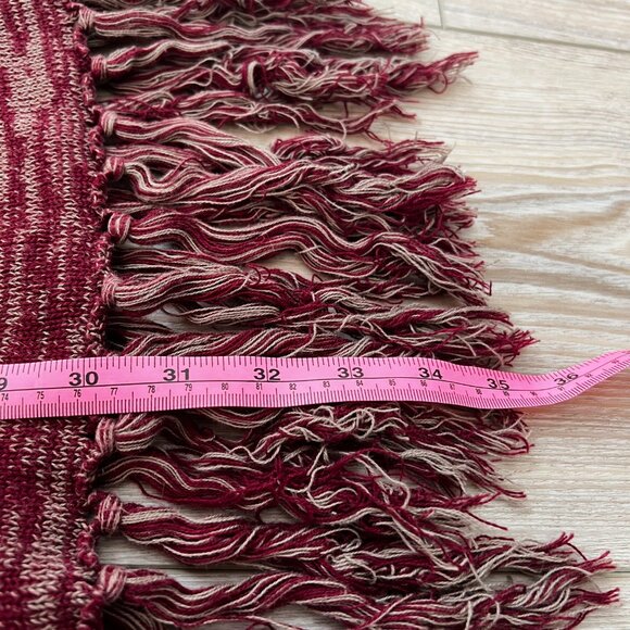 🍇Tea n Rose Tan Red rose-tan knitted Boho Fringe Cardigan 100% Cotton Com… - Picture 4 of 10